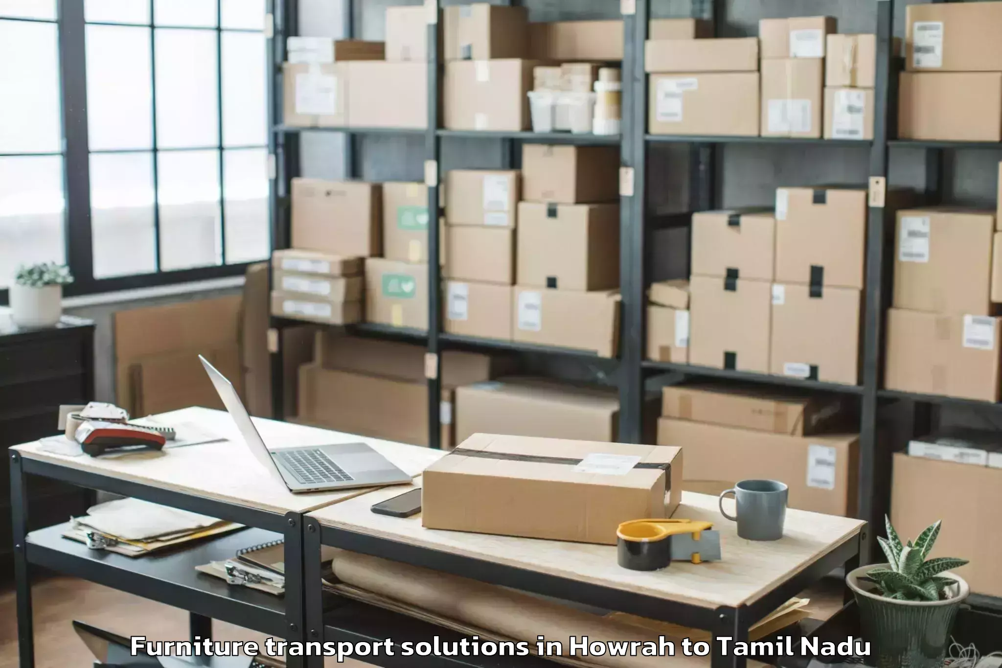 Quality Howrah to Kuttalam Furniture Transport Solutions